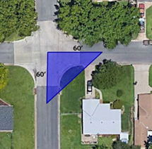 An aerial view of a neighborhood
Description automatically generated